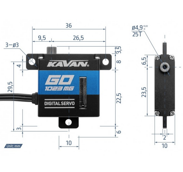 Servo GO-1023Mg 23gr Kavan Servos